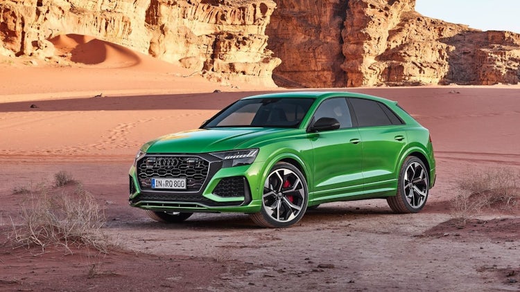 green audi rsq8 side view